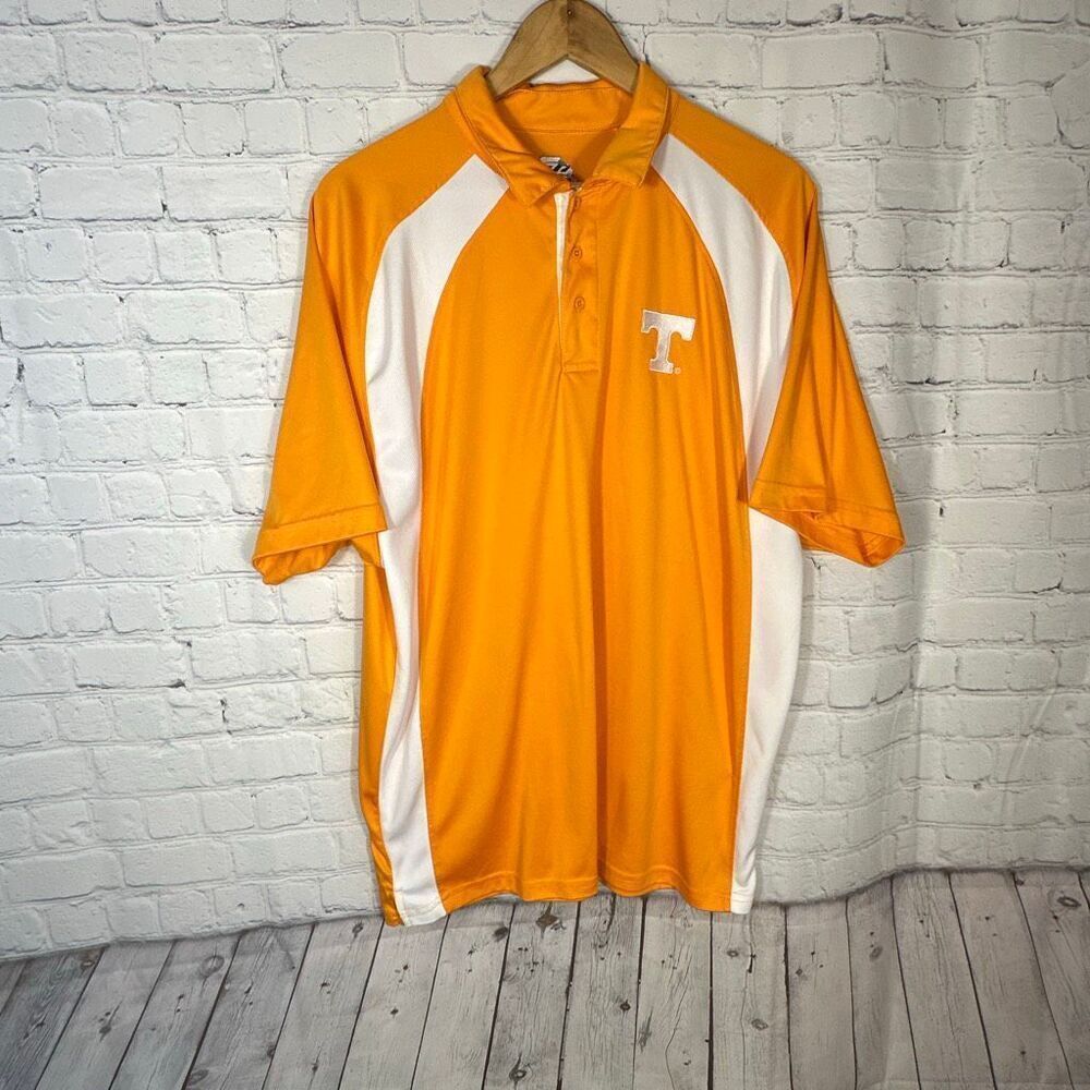 Tennessee Vols Polo Shirt Mens XL Orange Polyester College Football short Sleeve